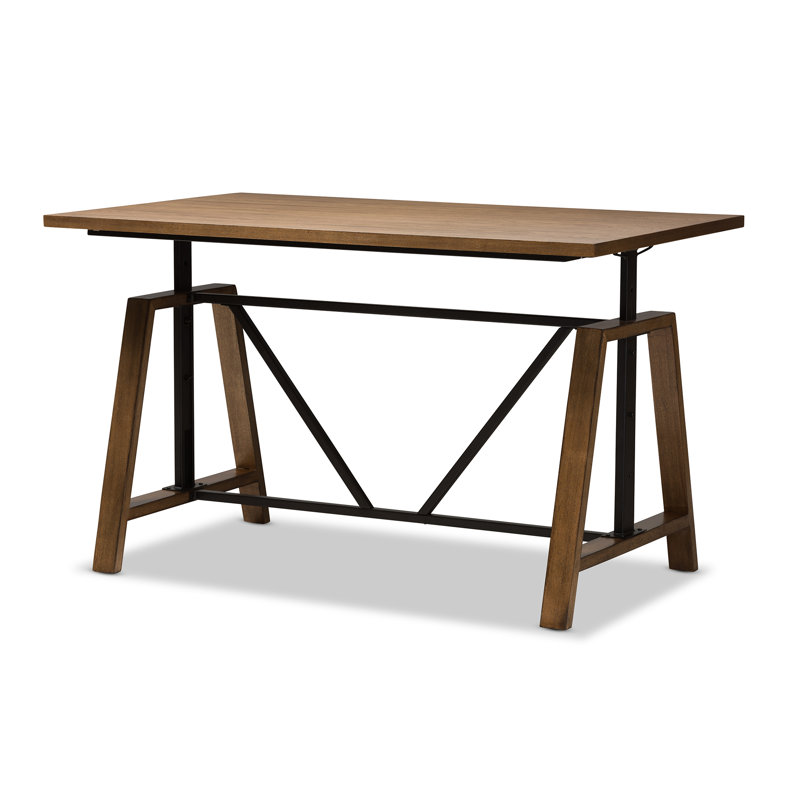 Ailith Metal and Distressed Wood Standing Desk & Reviews AllModern